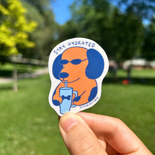 Stay hydrated dog sticker