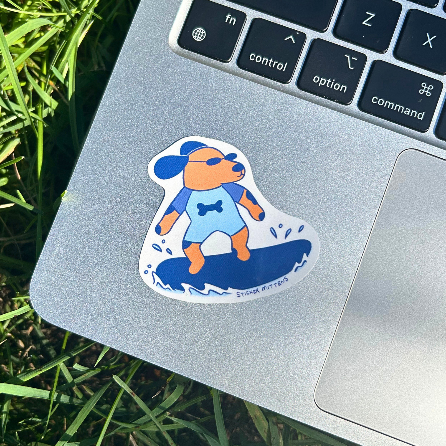 Surfer dog sticker