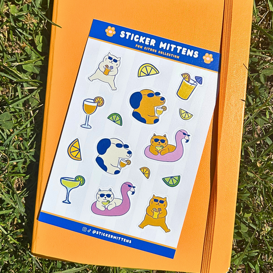 Citrus theme sticker sheet