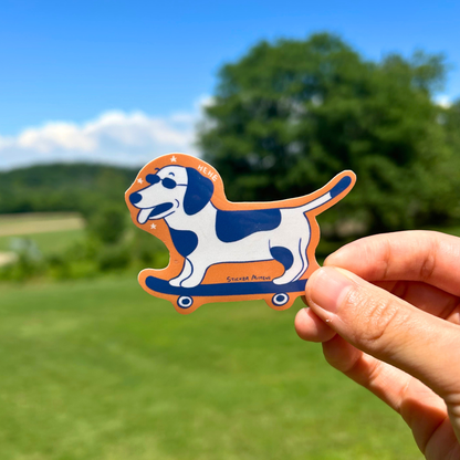 Skater dog sticker