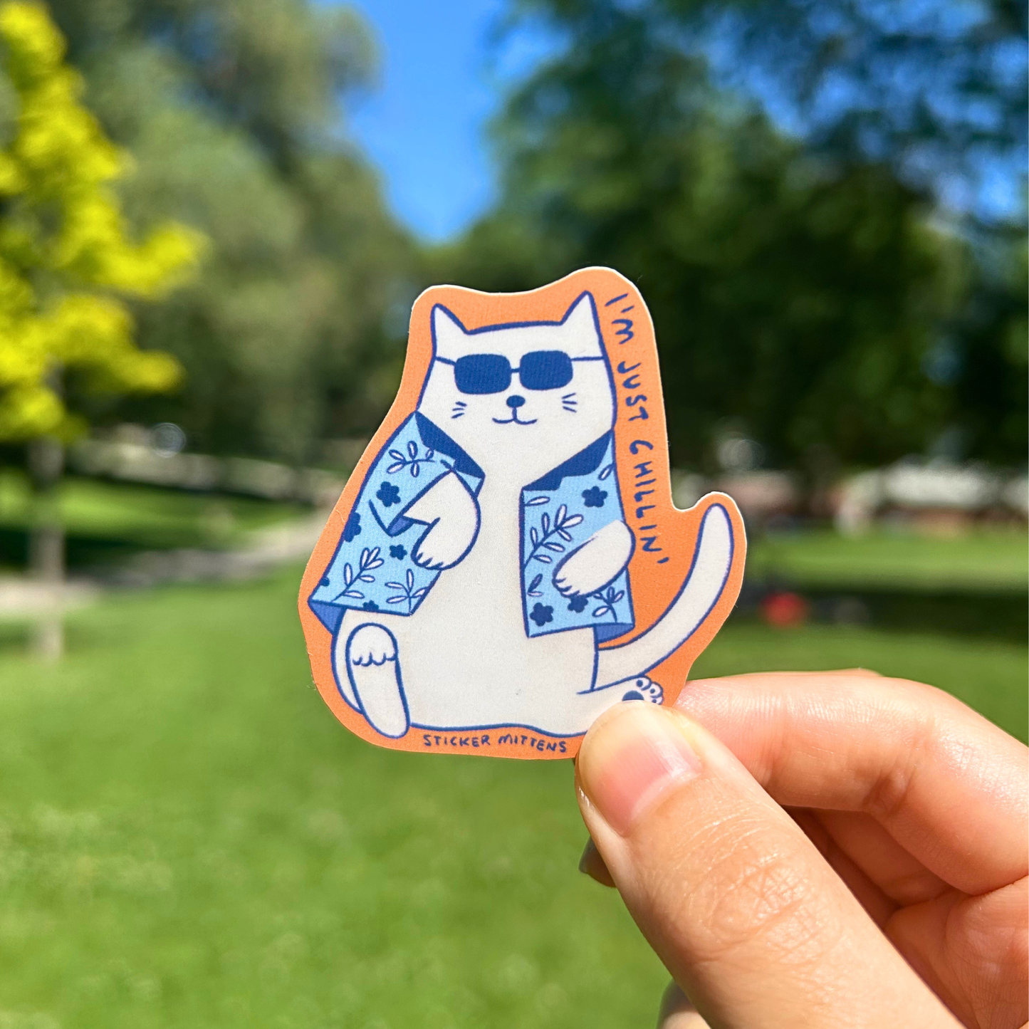 I'm just chilling cat sticker