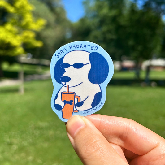 Stay hydrated dog sticker