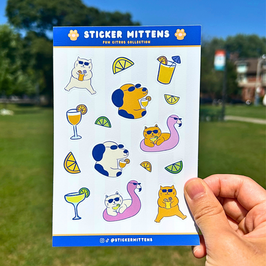 Citrus theme sticker sheet