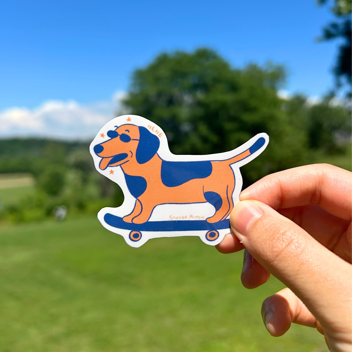 Skater dog sticker