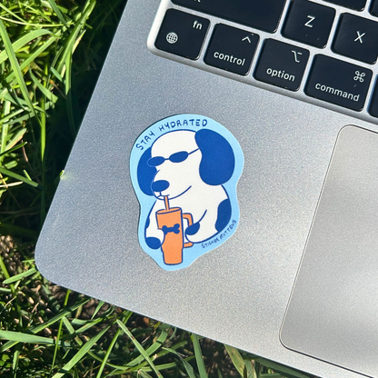 Stay hydrated dog sticker