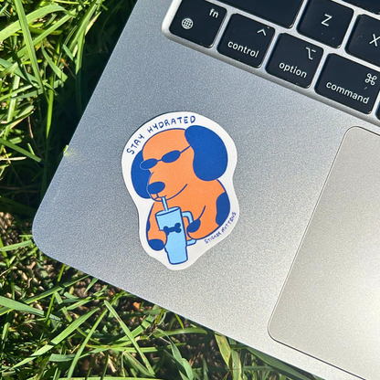 Stay hydrated dog sticker