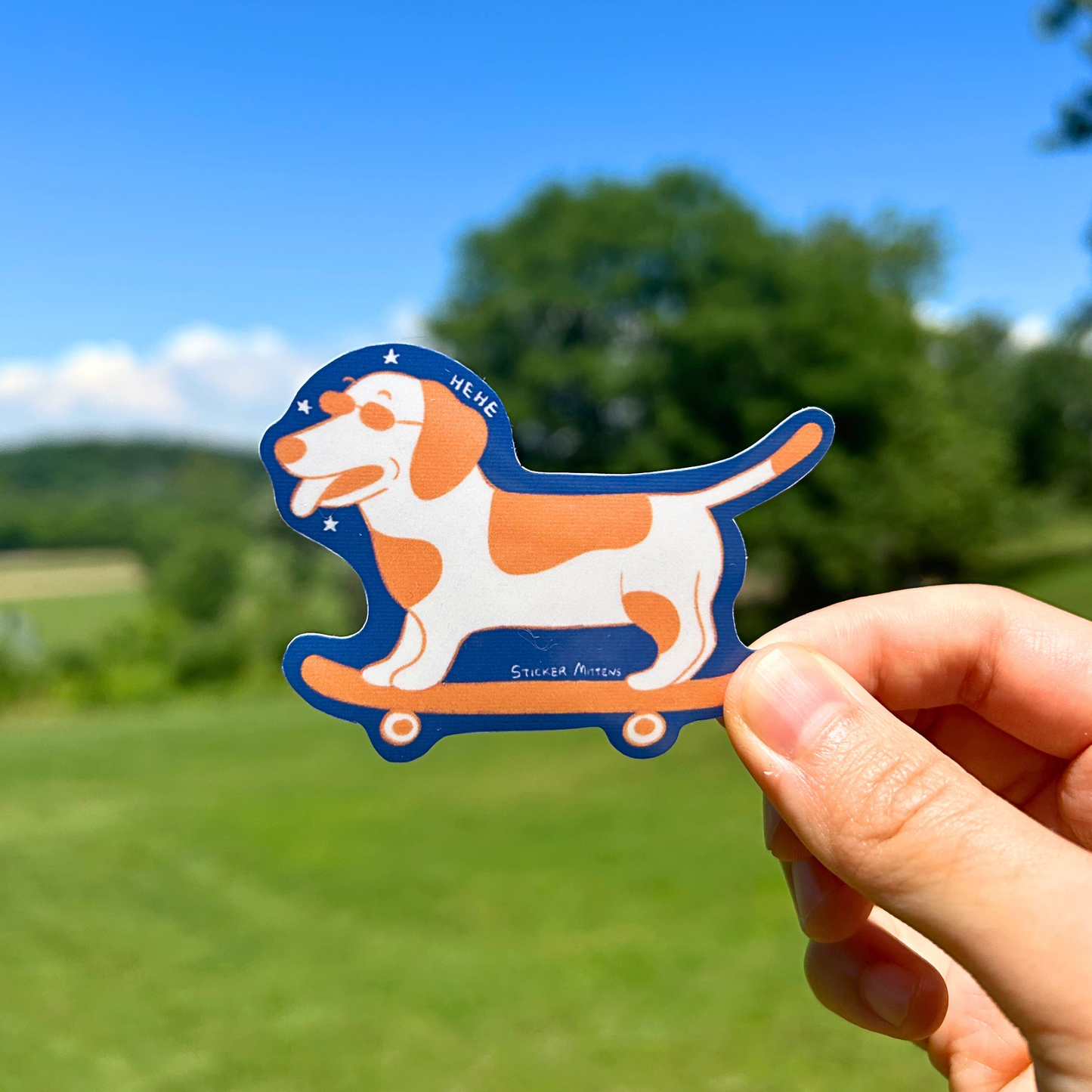 Skater dog sticker