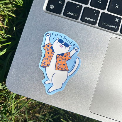 Let's party cat sticker
